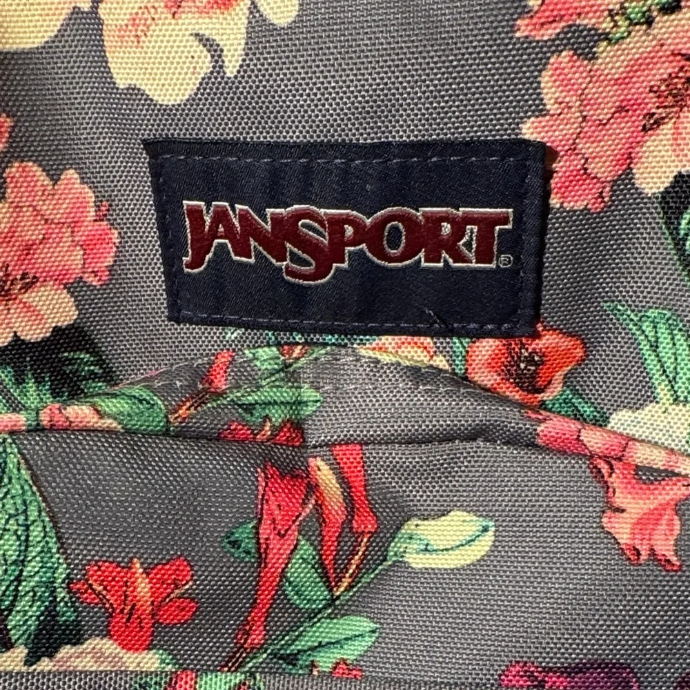 Jansport Floral Backpack in Gray and Pink - Picture 11 of 11